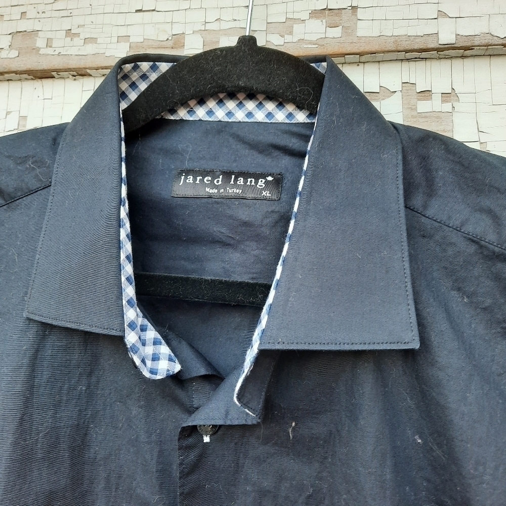 🌟 JARED LANG Button Up LS Collared Dress Shirt size xl - Picture 4 of 6